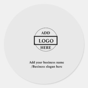 Eenvoudig elegant aangepast logo hier bedrijf ronde sticker