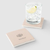 Eenvoudig elegant aangepast logo hier bedrijf stenen onderzetter (Zijkant)