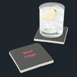 Eenvoudig elegant aangepast logo hier bedrijf stenen onderzetter<br><div class="desc">Ontwerp</div>