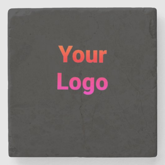 Eenvoudig elegant aangepast logo hier bedrijf stenen onderzetter (Voorkant)