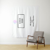 Eenvoudig elegant aangepast logo hier bedrijf wandkleed (In situ)