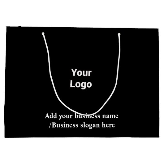 Eenvoudig elegant aangepast logo hier groot bedrij groot cadeauzakje (Achterkant)