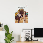 Eenvoudig & Elegant aangepaste foto Huwelijk Poste Poster (Thuiskantoor)