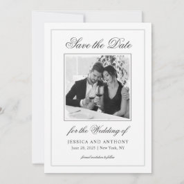 Eenvoudig Elegant Affair Foto slaat de Kaart Datum