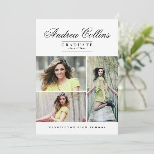 Eenvoudig & Elegant Afstuderen, Afstuderen aankond Kaart (Staand voorkant)