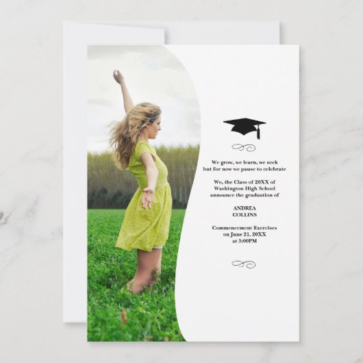 Eenvoudig & Elegant Afstuderen, Afstuderen aankond Kaart (Achterkant)