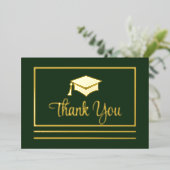 Eenvoudig elegant Afstuderen Dank u het Briefkaart (Staand Voorkant)