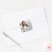 Eenvoudig elegant Afstuderen Foto: bedankt Vierkante Sticker (Envelop)