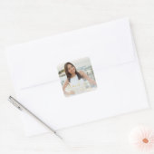 Eenvoudig elegant Afstuderen Foto Gold Hartelijk d Vierkante Sticker (Envelop)