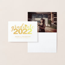 Eenvoudig Elegant Afstuderen Gold Foil Wenskaart