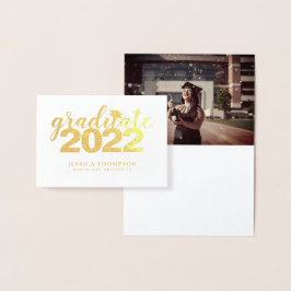 Eenvoudig Elegant Afstuderen Gold Foil Wenskaart Folie Kaarten