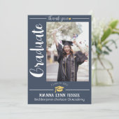 Eenvoudig Elegant Afstuderen goud Pet Bedankt Scri (Staand voorkant)