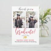 Eenvoudig Elegant Afstuderen goud Pet Bedankt Scri (Staand voorkant)