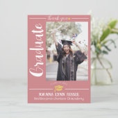 Eenvoudig Elegant Afstuderen goud Pet Bedankt Scri (Staand voorkant)