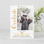 Eenvoudig Elegant Afstuderen goud Pet Bedankt Scri (Staand voorkant)