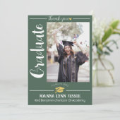 Eenvoudig Elegant Afstuderen goud Pet Bedankt Scri (Staand voorkant)