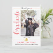 Eenvoudig Elegant Afstuderen goud Pet Bedankt Scri (Staand voorkant)