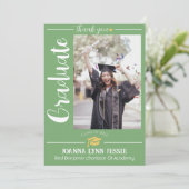 Eenvoudig Elegant Afstuderen goud Pet Bedankt Scri (Staand voorkant)