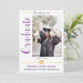 Eenvoudig Elegant Afstuderen goud Pet Bedankt Scri (Staand voorkant)