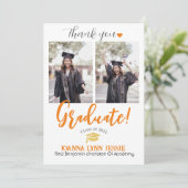 Eenvoudig Elegant Afstuderen goud Pet Bedankt Scri (Staand voorkant)