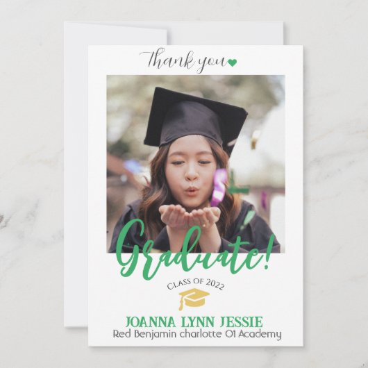 Eenvoudig Elegant Afstuderen gouden Pet Bedankt Sc (Voorkant)