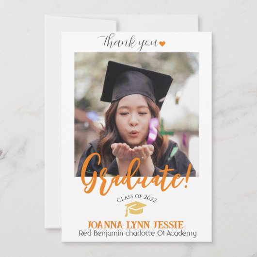 Eenvoudig Elegant Afstuderen gouden Pet Bedankt Sc (Voorkant)