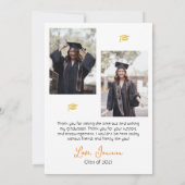 Eenvoudig Elegant Afstuderen gouden Pet Bedankt Sc (Achterkant)