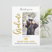 Eenvoudig Elegant Afstuderen gouden Pet Bedankt Sc (Staand voorkant)