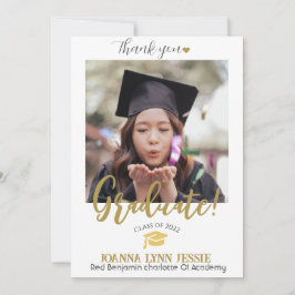 Eenvoudig Elegant Afstuderen gouden Pet Bedankt Sc