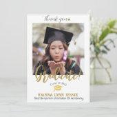 Eenvoudig Elegant Afstuderen gouden Pet Bedankt Sc (Staand voorkant)