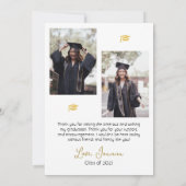 Eenvoudig Elegant Afstuderen gouden Pet Bedankt Sc (Achterkant)