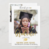 Eenvoudig Elegant Afstuderen gouden Pet Bedankt Sc (Voorkant / Achterkant)