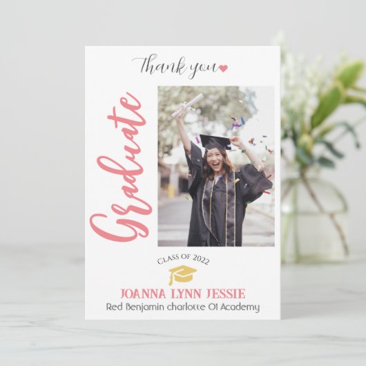 Eenvoudig Elegant Afstuderen gouden Pet Bedankt Sc (Staand voorkant)