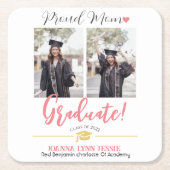 Eenvoudig Elegant Afstuderen gouden Pet Bedankt Sc Kartonnen Onderzetters (Voorkant)