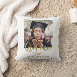 Eenvoudig Elegant Afstuderen gouden Pet Bedankt Sc Kussen