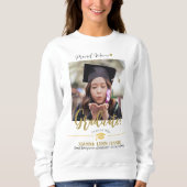 Eenvoudig Elegant Afstuderen gouden Pet Bedankt Sc Trui (Voorkant)