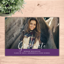 Eenvoudig Elegant Afstuderen Invite | PAARSE Kaart