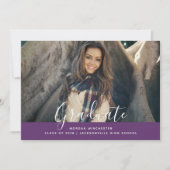 Eenvoudig Elegant Afstuderen Invite | PAARSE Kaart (Voorkant)