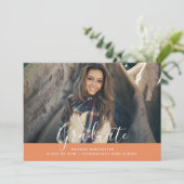 Eenvoudig Elegant Afstuderen Invite | SINAASAPPEL Kaart (Staand voorkant)