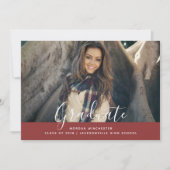 Eenvoudig elegant Afstuderen uitnodigen | Bourgogn Kaart (Voorkant)