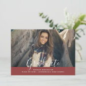 Eenvoudig elegant Afstuderen uitnodigen | Bourgogn Kaart (Staand voorkant)