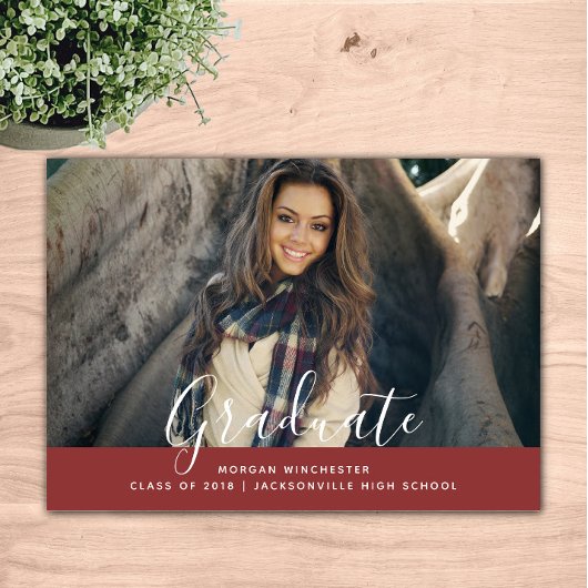 Eenvoudig elegant Afstuderen uitnodigen | Bourgogn Kaart