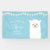 Eenvoudig Elegant Alpaca Llama Baby shower Welkom Spandoek (Horizontaal)