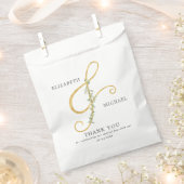 Eenvoudig elegant Ampersand Botanical Wedding Bedankzakje (Geknipt)