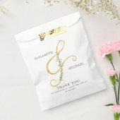Eenvoudig elegant Ampersand Botanical Wedding Bedankzakje (Gezegeld)