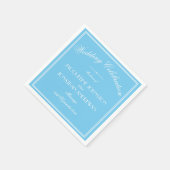 Eenvoudig Elegant Aqua Blauwe & Witte Scriptie Bru Servet (Hoek)