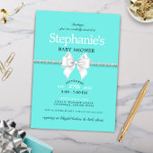 Eenvoudig Elegant Aqua Glam Tiffany Baby shower Kaart