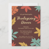 Eenvoudig Elegant Autumn laat Thanksgiving eten Kaart (Voorkant)