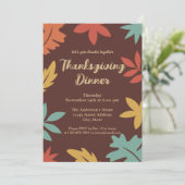 Eenvoudig Elegant Autumn laat Thanksgiving eten Kaart (Staand voorkant)