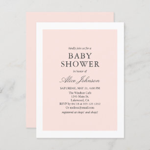 Eenvoudig elegant Baby shower Uitnodiging Briefkaart